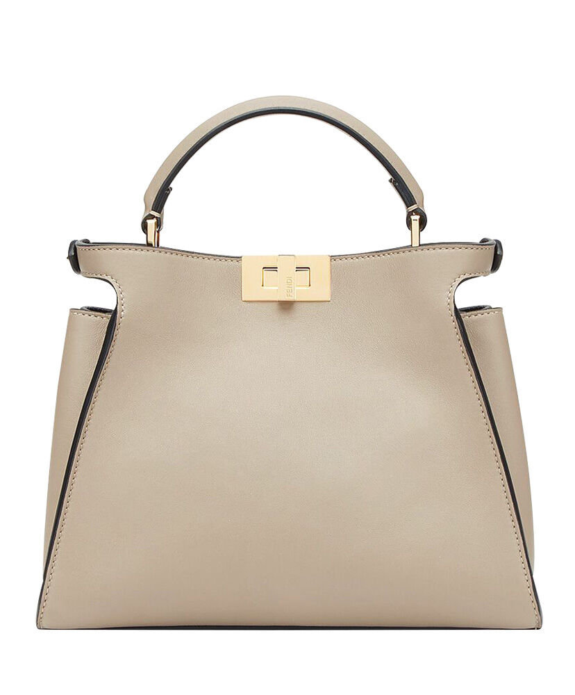 Fendi Peekaboo Iconic Essentially Leather Bag 8BN302 Cream